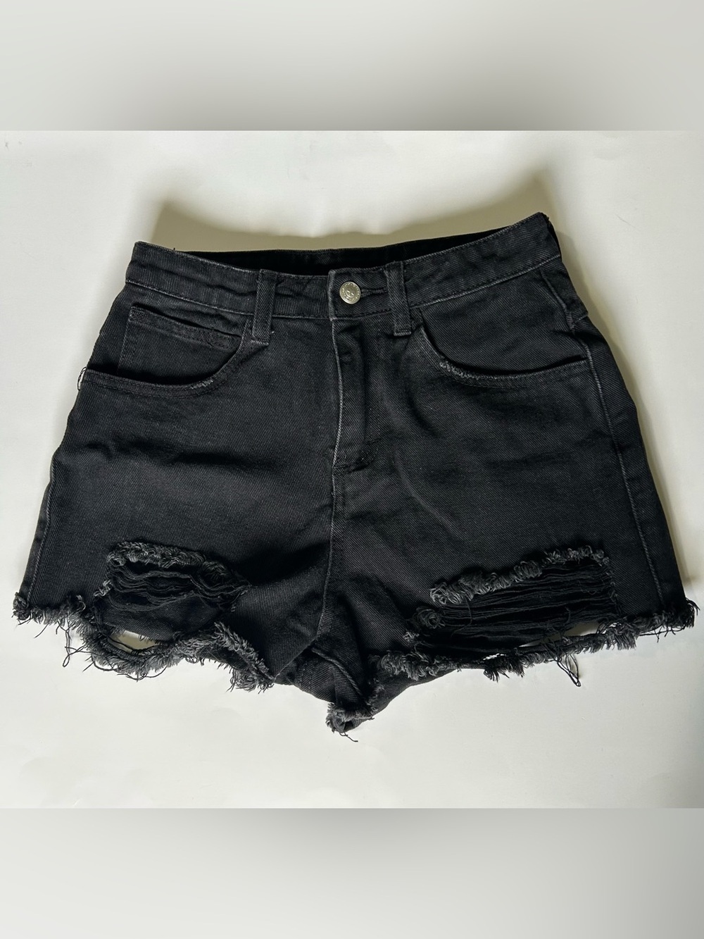 ⚡️2 for $38 Black Distressed High-Waist Women’s Shorts